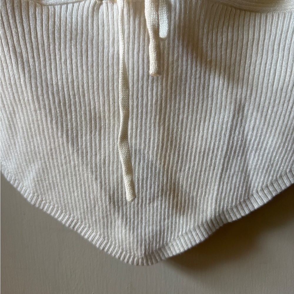 Off-White Ribbed Knit Tank Top - Picture 2 of 5